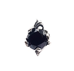 Welch Kare Siyah Taşlı Erkek Çelik Küpe