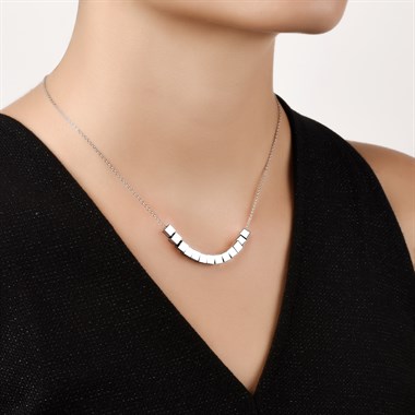 Welch Cube Womens Steel Necklace