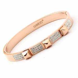 Welch Love Rose Stone Womens Steel Bracelet