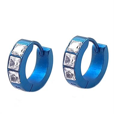 Welch Mavi Çelik Halka Küpe