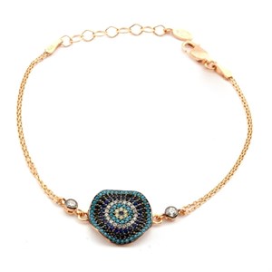 Welch Evil Eye Beaded 925 Sterling Silver Womens Bracelet