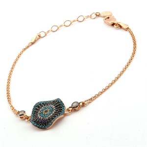 Welch Evil Eye Beaded 925 Sterling Silver Womens Bracelet