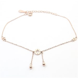 Welch Rose Steel Ring Roman Numeral Anklet