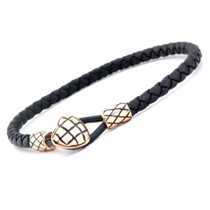 welch Rose Kalp Detaylı Erkek Çelik Deri Bileklik