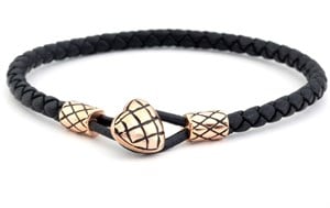 welch Rose Kalp Detaylı Erkek Çelik Deri Bileklik