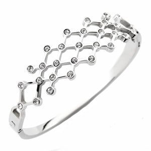 Welch Shaped Womens Stone Steel Bracelet