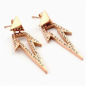 Welch Şimşek Detaylı Rose Kadın Çelik Küpe