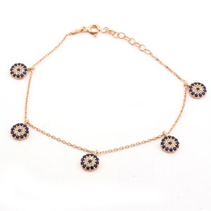 Welch Sequenced Evil Eye Beads 925 Sterling Silver Womens Bracelet