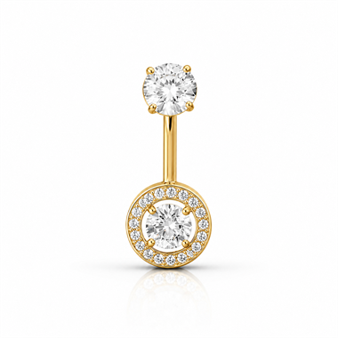 Welch Taşlı Gold Çelik Göbek Piercing Welch Taşlı Gold Çelik Göbek Piercing ve Piercing Modelleri - WELCH 