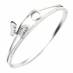 Welch Stone Butterfly Womens Steel Bracelet