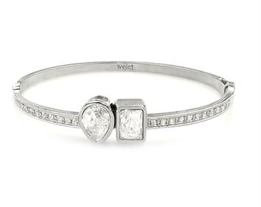 Welch Taşlı Kelepçe Çelik Bileklik