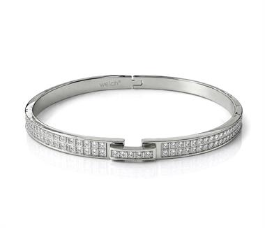 Welch Taşlı Kelepçe Çelik Bileklik