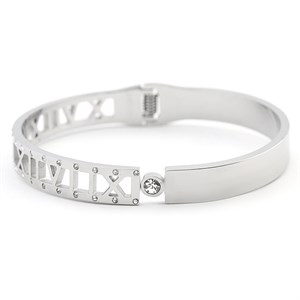 Welch Stone Roman Numeral Womens Steel Bracelet