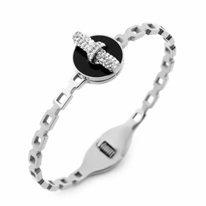 Welch Taşlı Siyah Mineli Kadın Çelik Bileklik