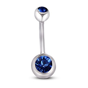 Welch Titanium Light Blue Stone Navel Piercing
