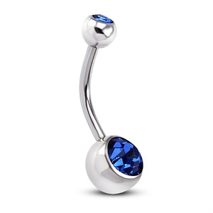 Welch Titanium Light Blue Stone Navel Piercing