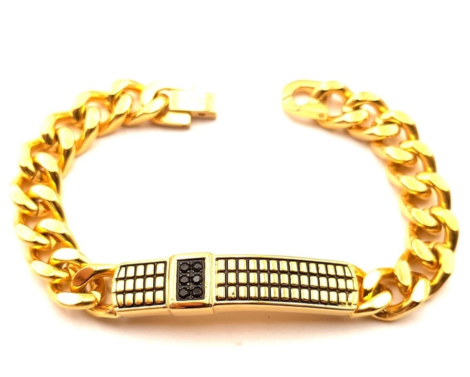 Welch Mens Gold Steel Bracelet