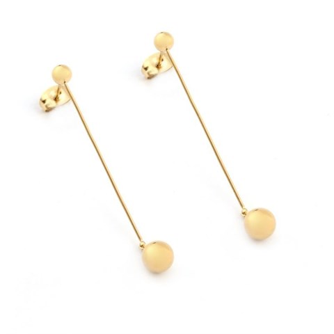 Welch Gold Steel Bar Earrings