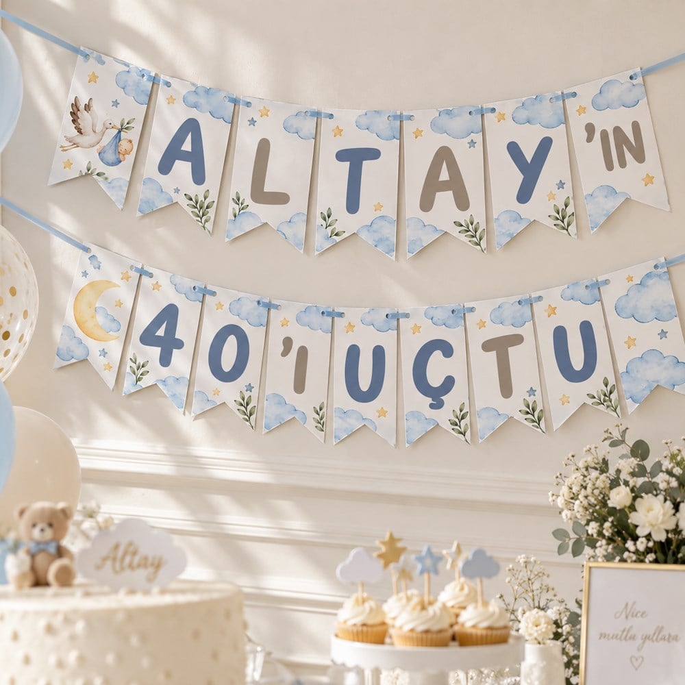 40 Uçurma Flaması – İsimli Kırk Uçurma Harf Banner