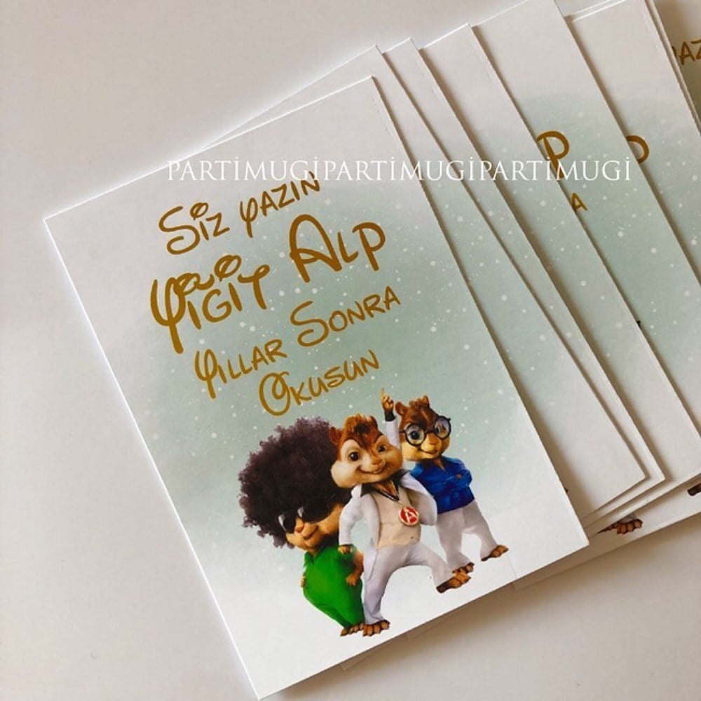Alvin ve Sincaplar Temalı Anı Kartı