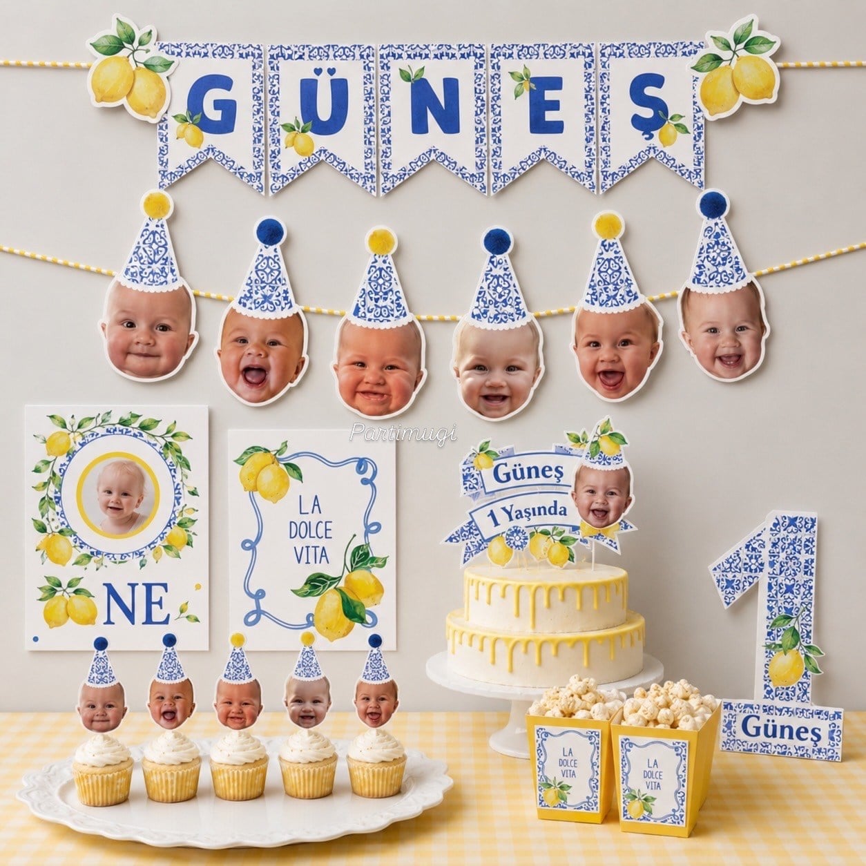 Amalfi Limon Temalı Fotoğraflı Doğum Günü Parti Kiti