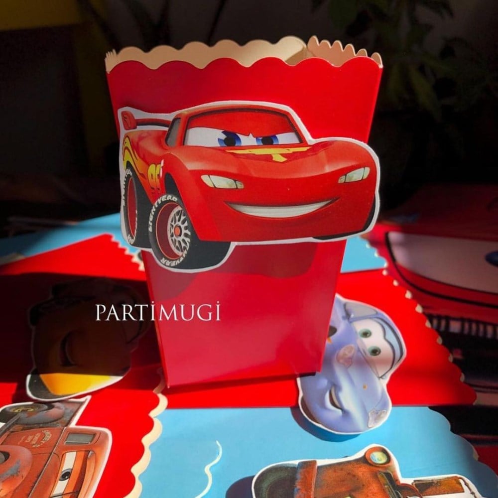 Arabalar Temalı Popcorn Kutusu