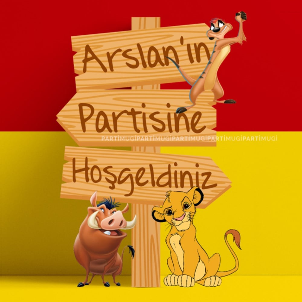 Aslan Kral Temalı Karşılama Panosu