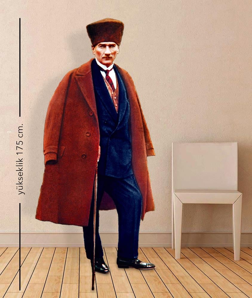 Atatürk Ayaklı Dev Maket Pano Dekor 175 cm.