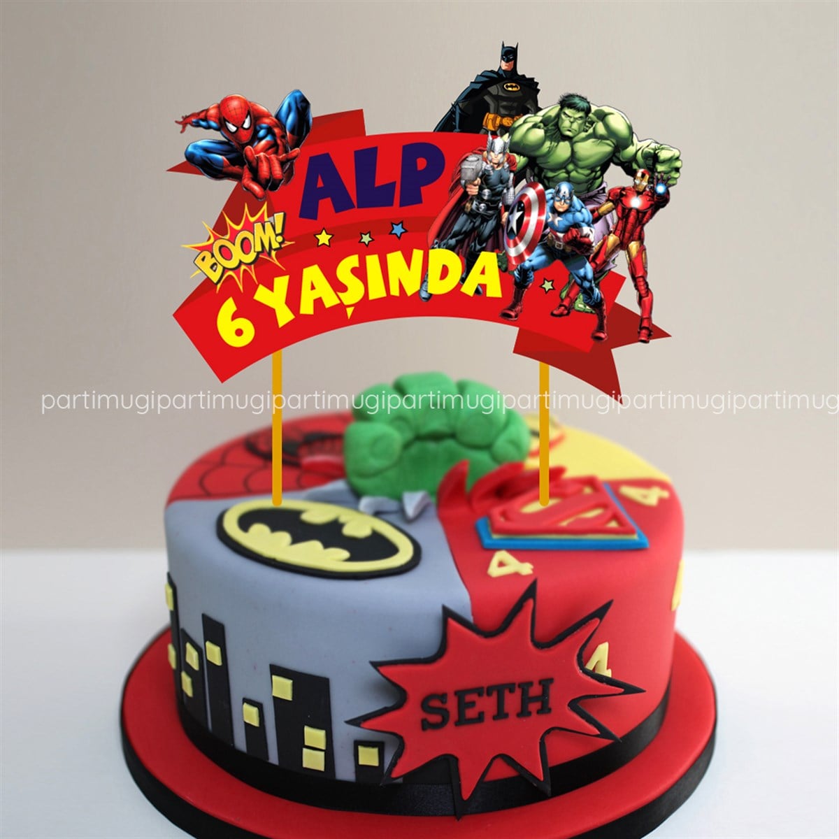 Avengers Süper Kahramanlar Temalı Pasta Süsü