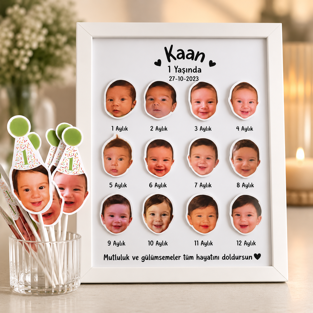 BabyMonths Fotoğraf Çerçevesi Beyaz
