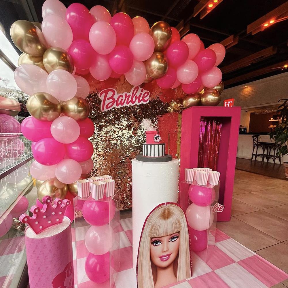 Barbie 50 Adet Balon + Balon Zinciri Aparatı