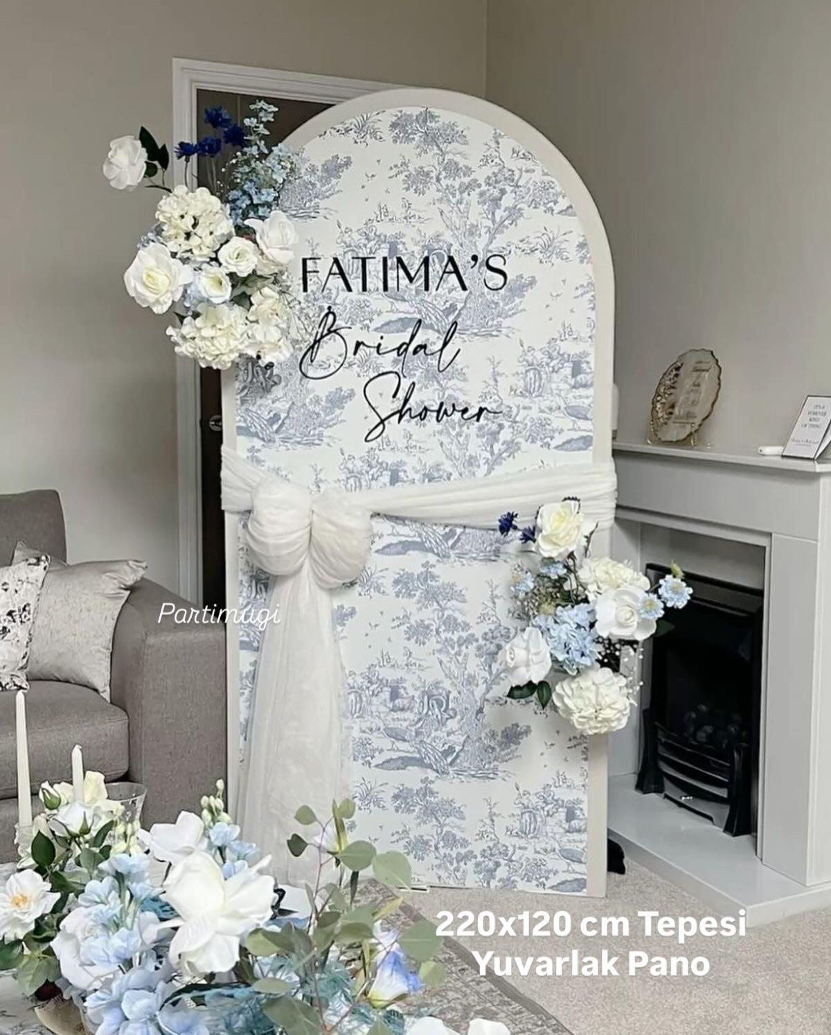 Çiçek Desenli Bridal Shower Panosu