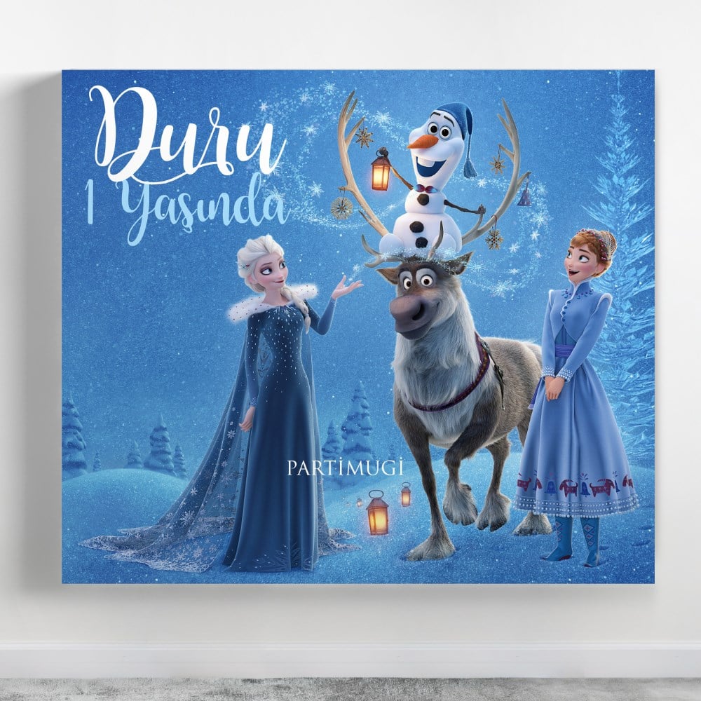 Frozen Elsa Temalı 1 Yaş  Afiş Branda