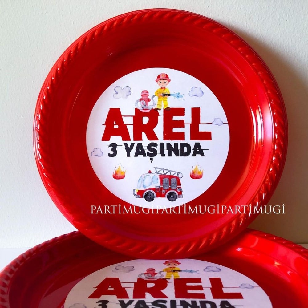 İtfaiye Temalı Tabak