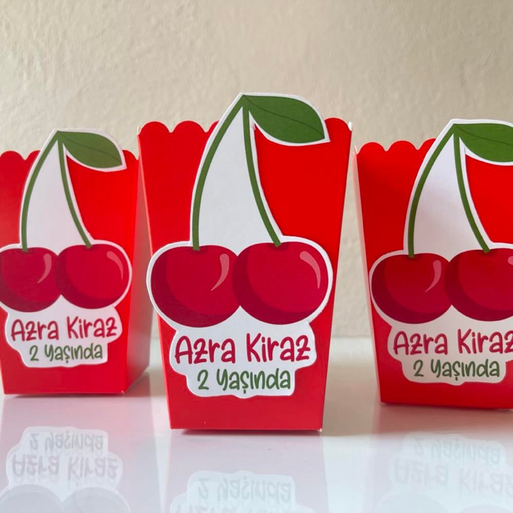 Kiraz Temalı Popcorn Kutusu