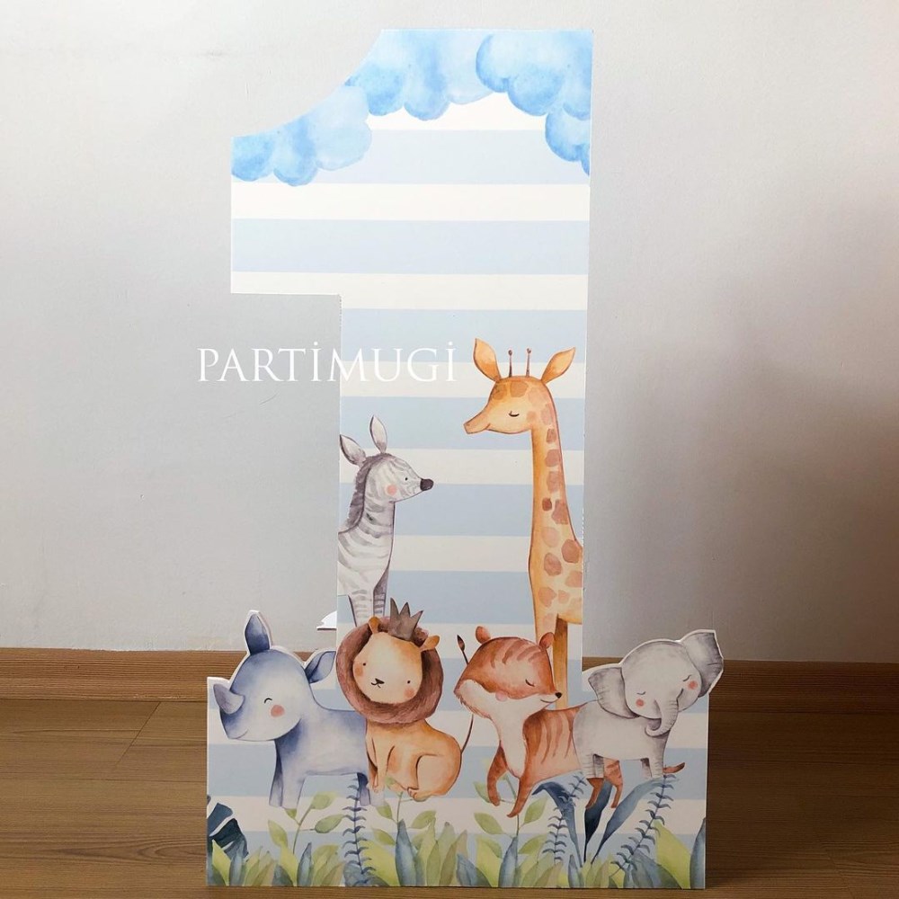 Mavi Safari Temalı Rakam Maket