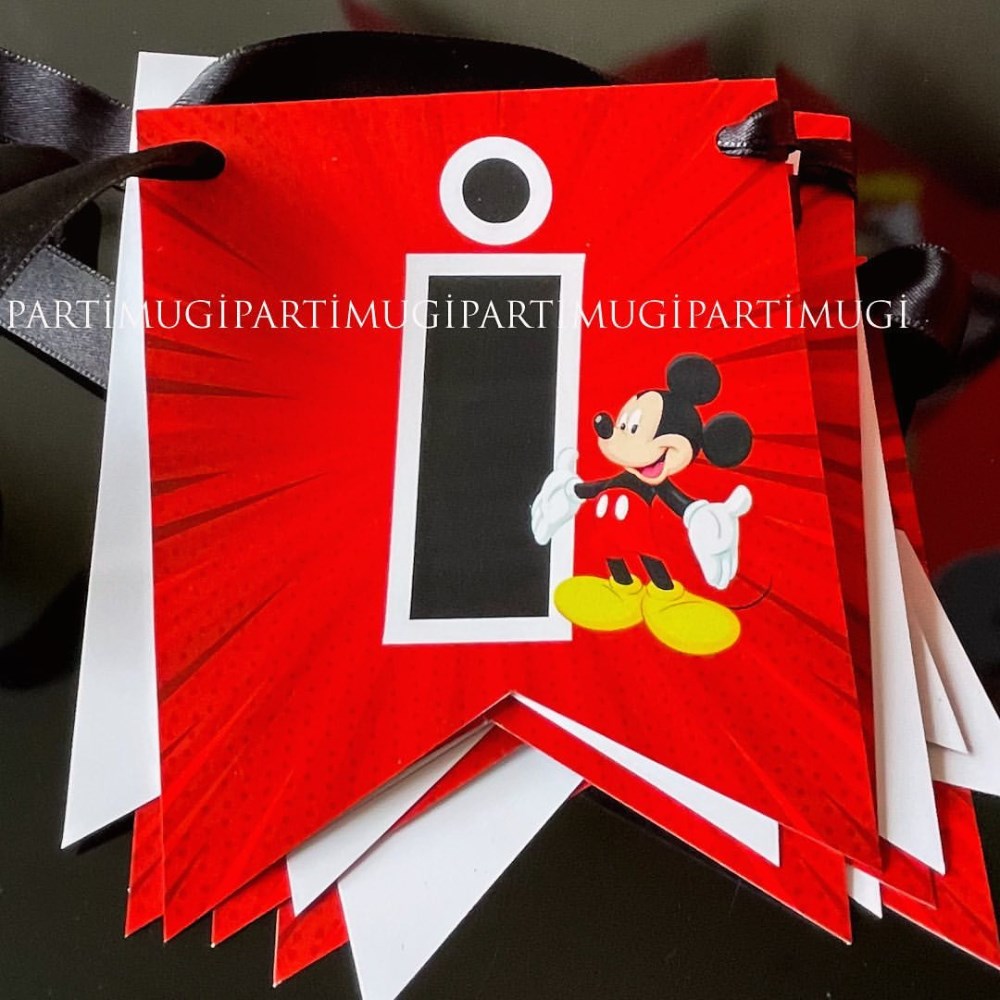 Mickey Mouse Temalı Harf Banner