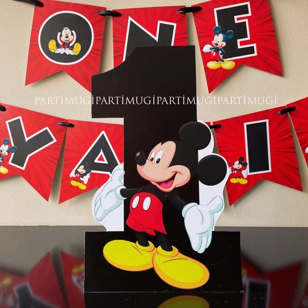 Mickey Mouse Temalı Rakam Maket