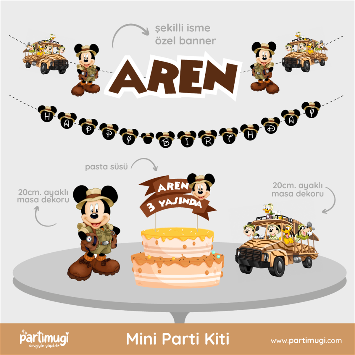 Mickey Safari Maxi Parti Kiti