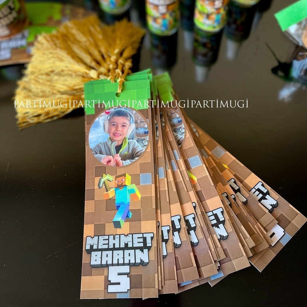 Minecraft Temalı Kitap Ayracı