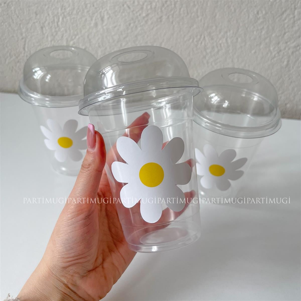 Papatya Temalı Limonata Bardağı