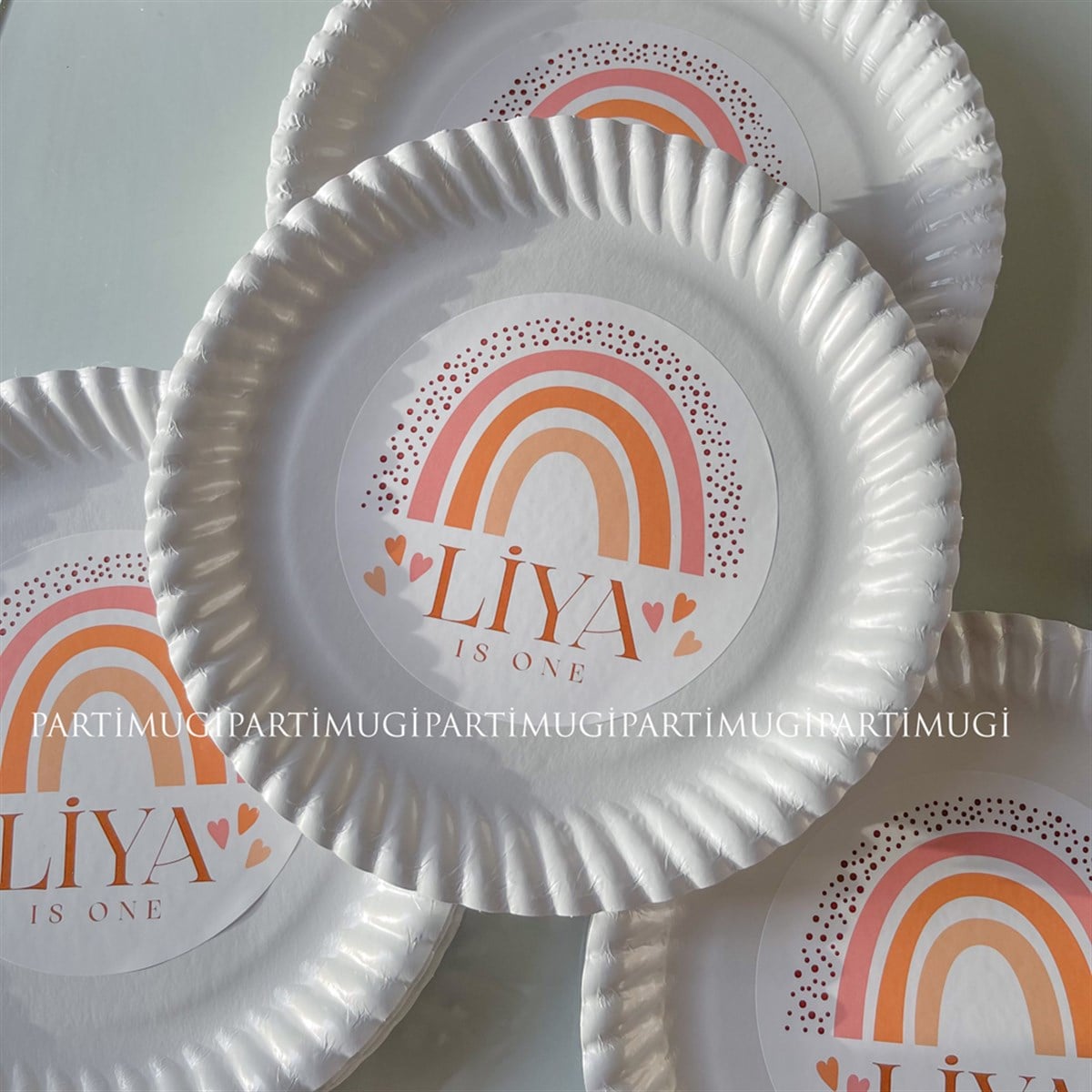 Pastel Gökkuşağı Temalı Tabak