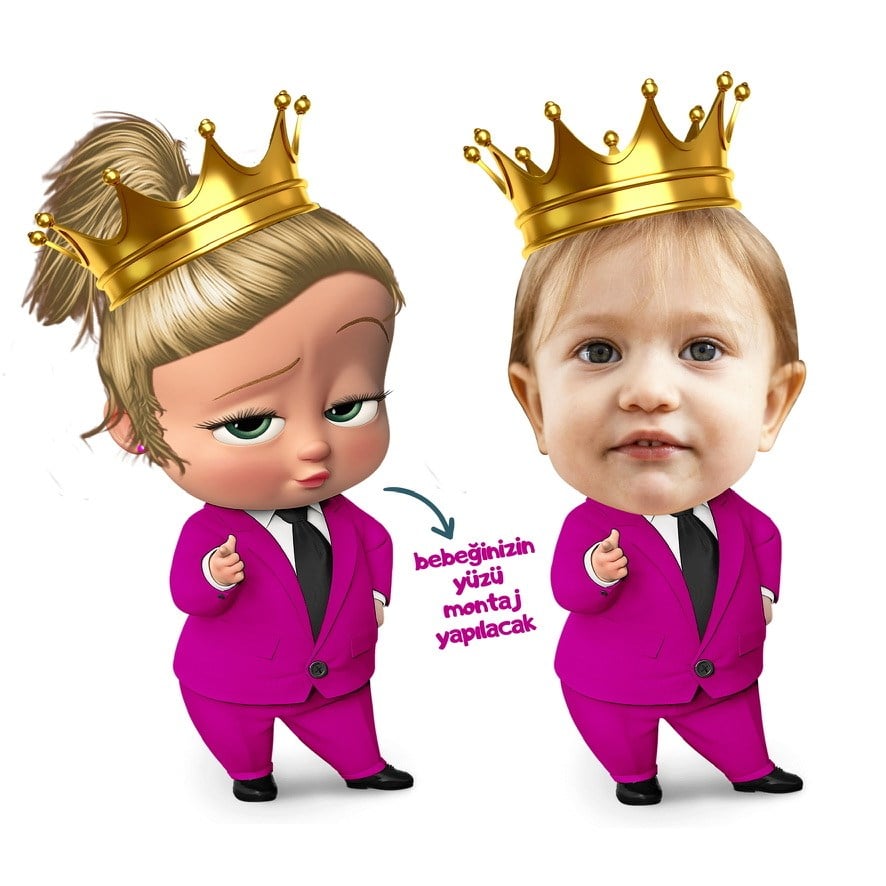 Patron Bebek Boss Girl Kız Çocuk Özel Fotoğraflı Ayaklı Maket