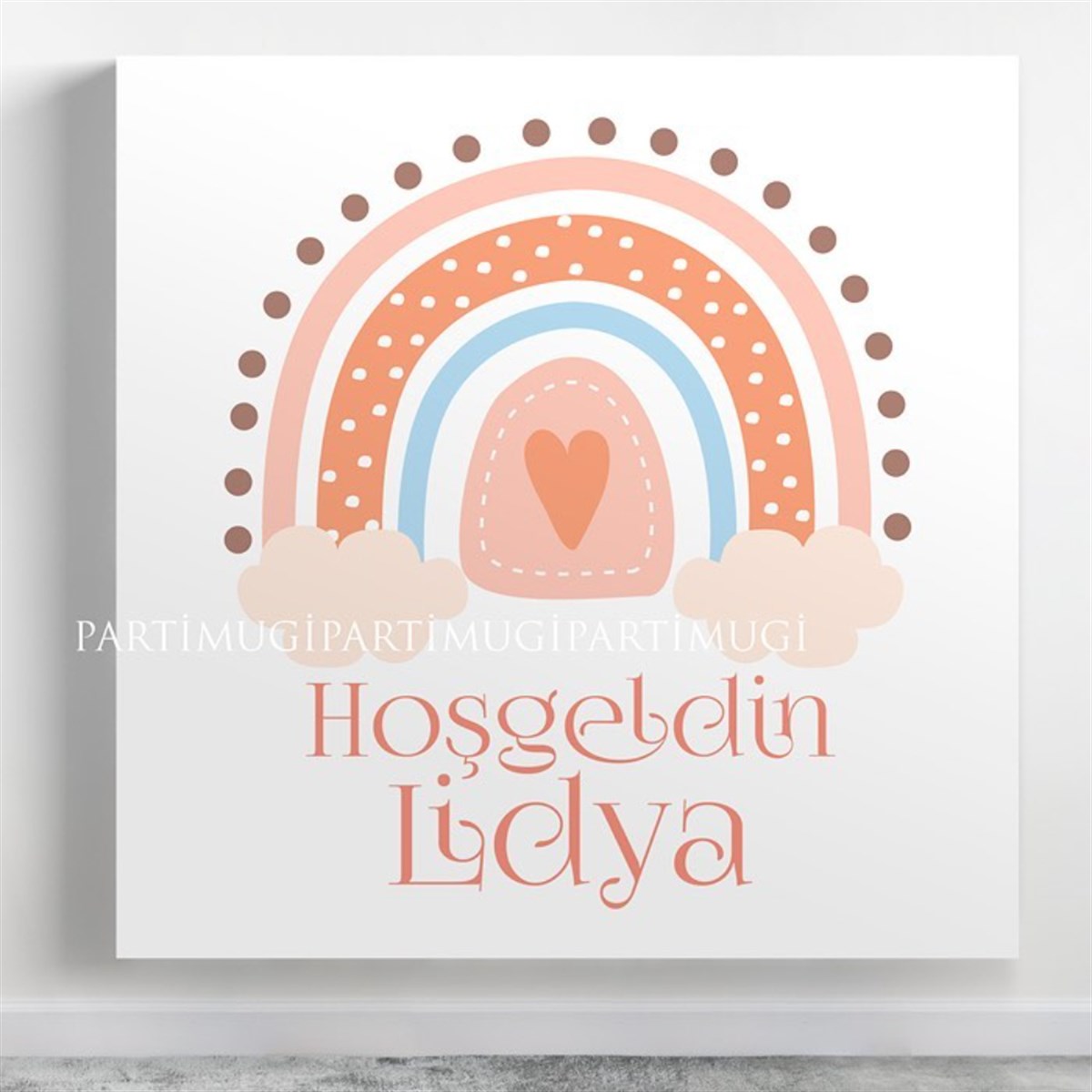 Pembe Mavi Gökkuşağı Temalı Afiş Branda