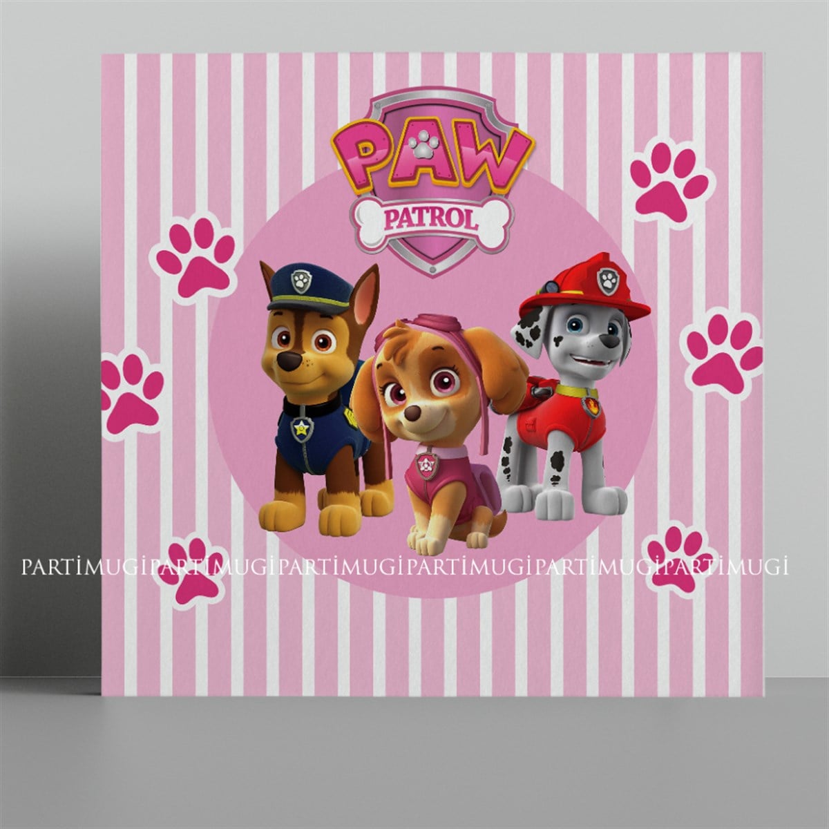 Pembe Paw Patrol Temalı Afiş Branda