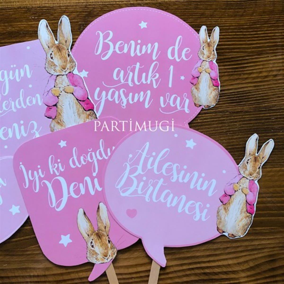 Pembe Peter Rabbit Konuşma Balonu