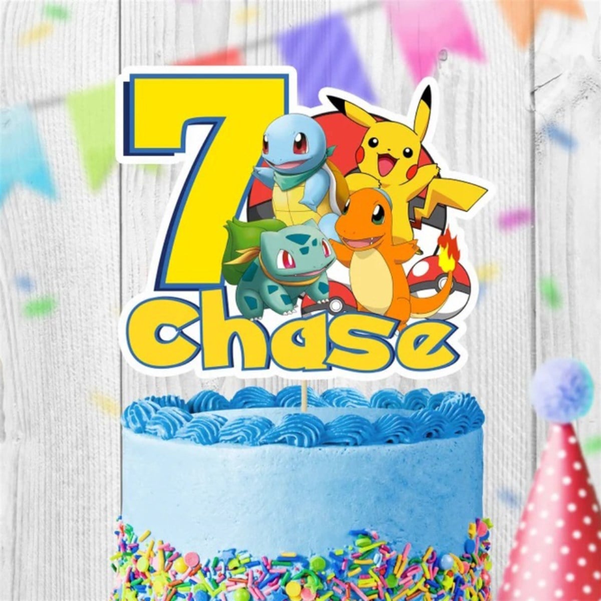 Pokemon Temalı Pasta Süsü