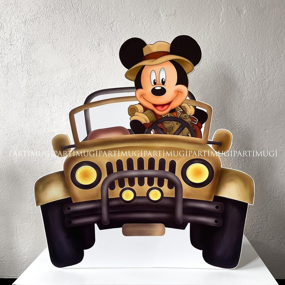 Safari Mickey Mouse Araba Ayaklı Maket