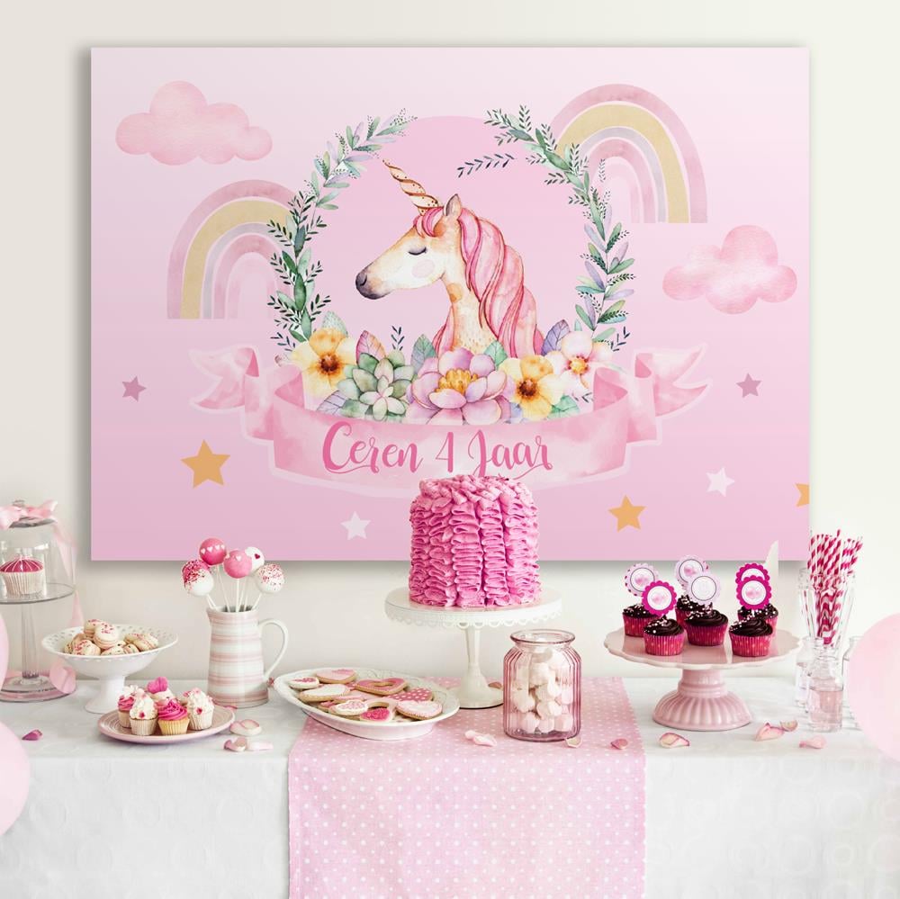Unicorn Temalı Arka Fon Afiş Branda