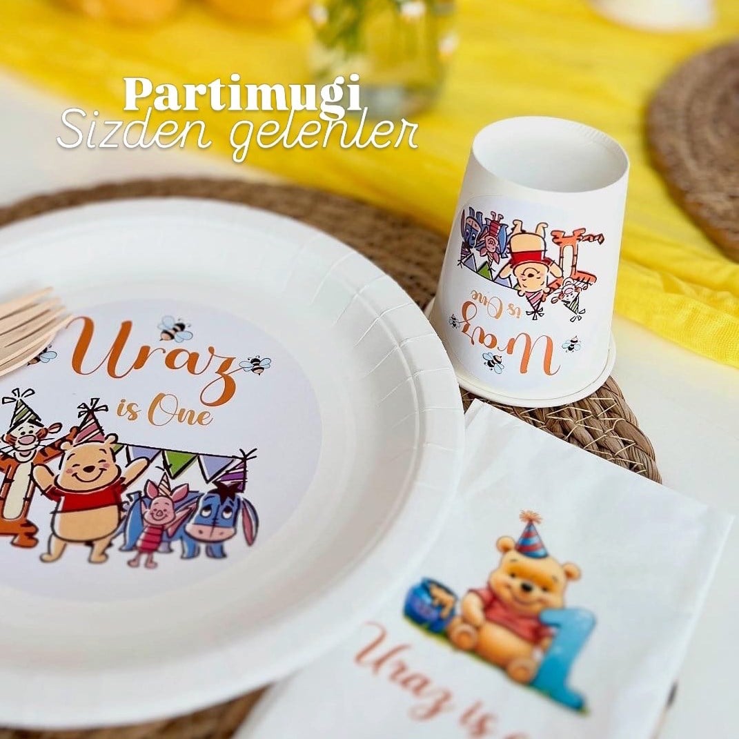 Winnie The Pooh Temalı Beyaz Bardak